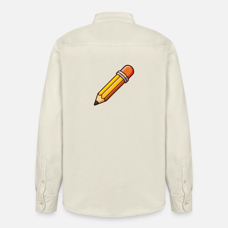 Clipart de dessin animé au crayon - Chemise unisexe coupe décontractée bio Stanley/Stella - écru doux