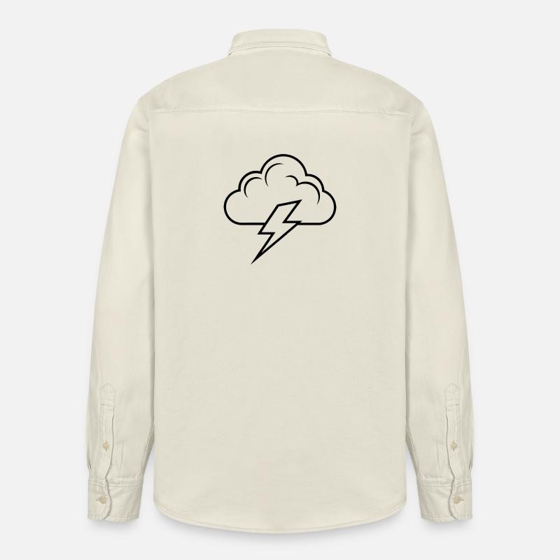Cloud and Lightning - Relaxed Fit Unisex Organic Shirt by Stanley/Stella - soft Ecru