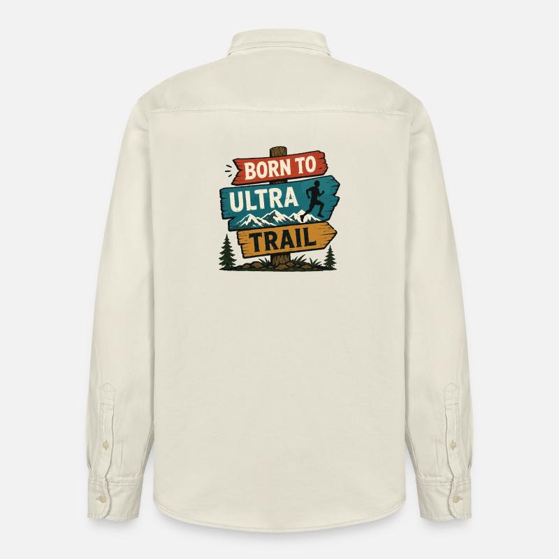 Né pour l’Ultra Trail - Chemise unisexe coupe décontractée bio Stanley/Stella - écru doux