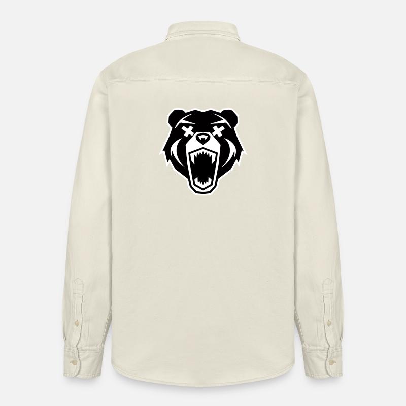 Tête d’ours en colère - Chemise unisexe coupe décontractée bio Stanley/Stella - écru doux