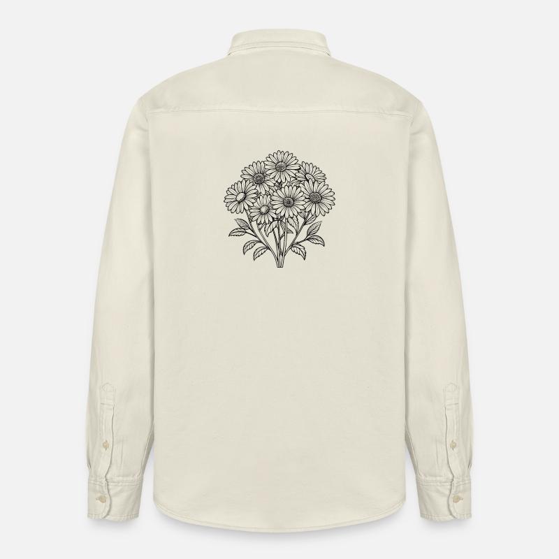 Gänseblümchenstrauß - Relaxed Fit Unisex Organic Hemd von Stanley/Stella - Natur