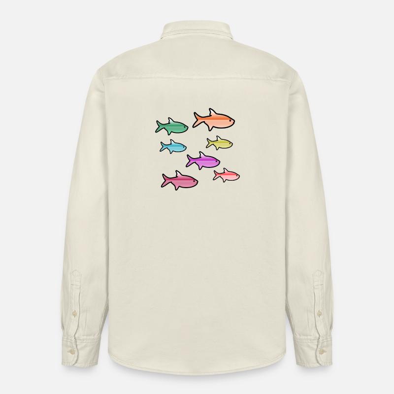Poissons - Chemise unisexe coupe décontractée bio Stanley/Stella - écru doux