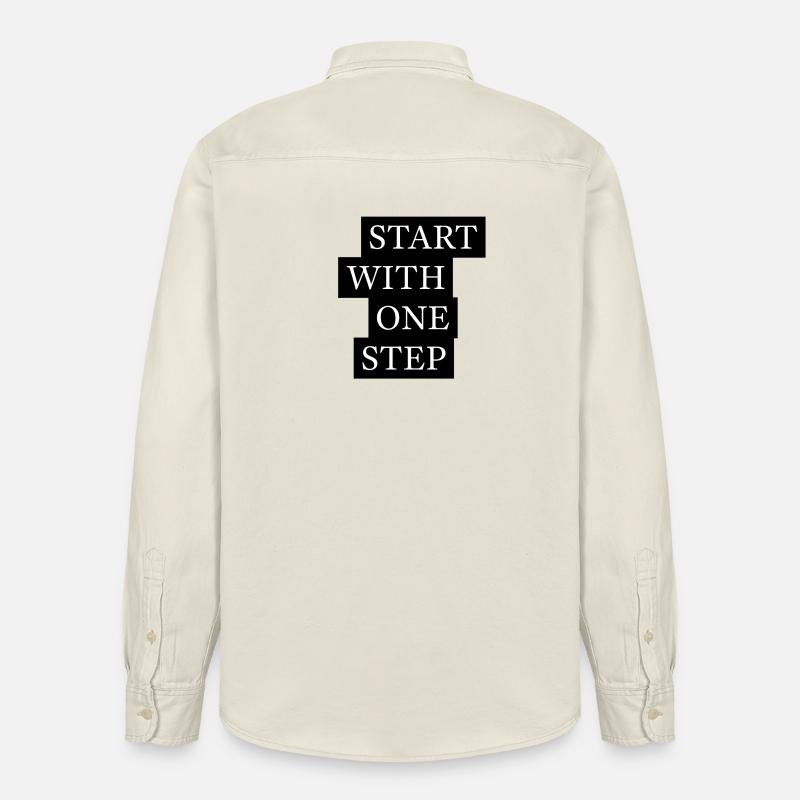 Start With One Step Motivation - Relaxed Fit Unisex Organic Hemd von Stanley/Stella - Natur