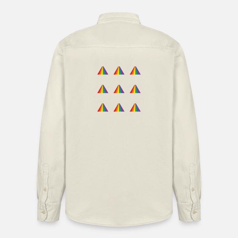 Rainbow Pyramid Pattern - Relaxed Fit Unisex Organic Shirt by Stanley/Stella - soft Ecru