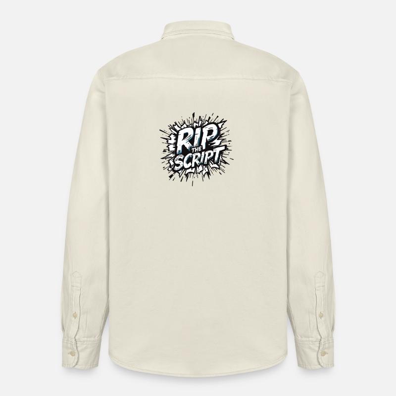 Rip the Script Burst - Chemise unisexe coupe décontractée bio Stanley/Stella - écru doux
