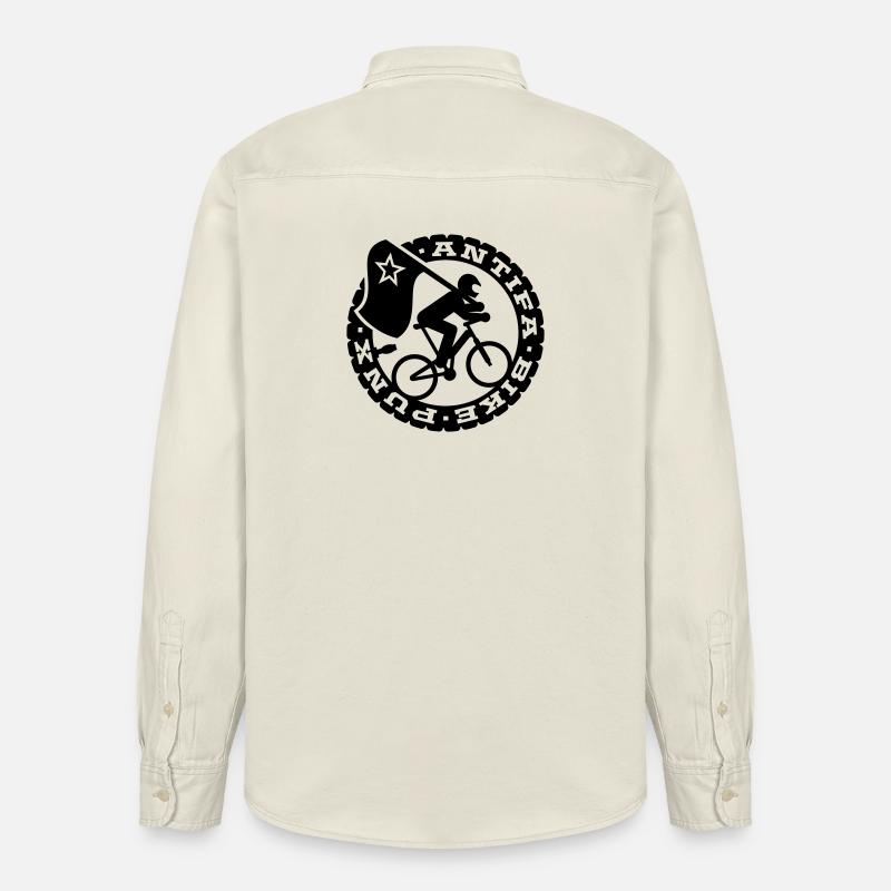 Antifa vélo Punks - Chemise unisexe coupe décontractée bio Stanley/Stella - écru doux