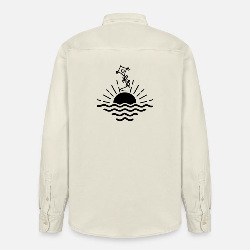 Cerf-volant au coucher du soleil - Chemise unisexe coupe décontractée bio Stanley/Stella - écru doux