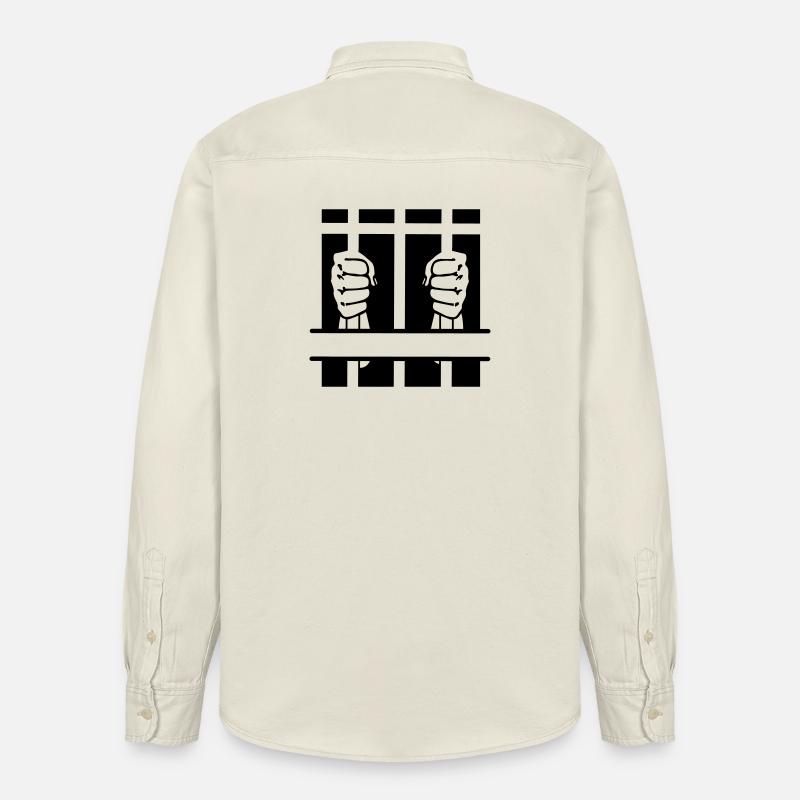 Zwei Fäuste hinter Gittern und Leerzeichen - Relaxed Fit Unisex Organic Hemd von Stanley/Stella - Natur