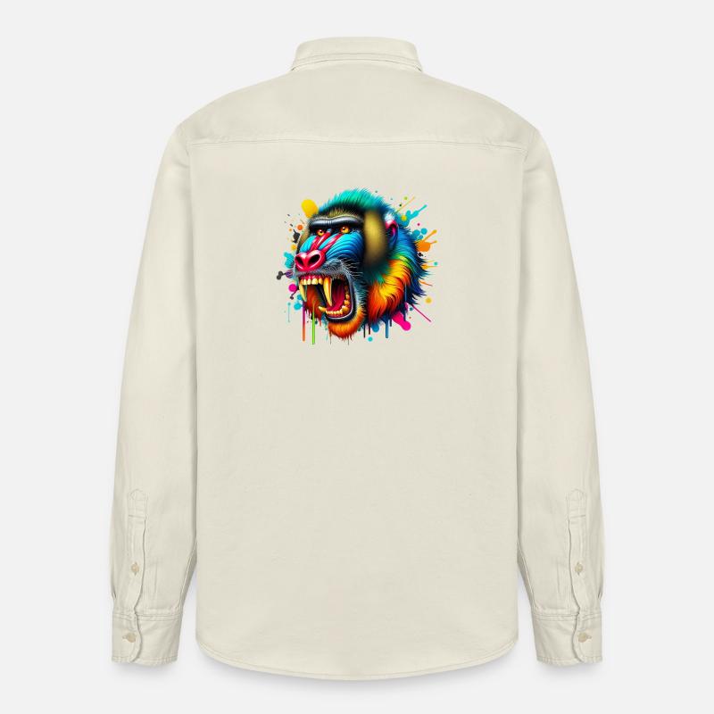 Mandrill-Affe - Relaxed Fit Unisex Organic Hemd von Stanley/Stella - Natur