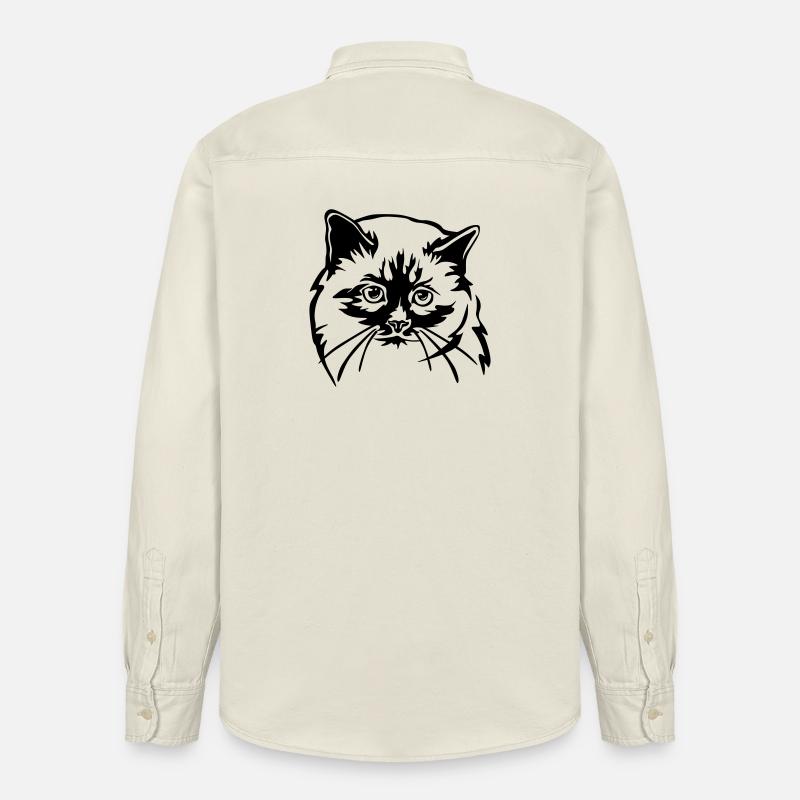 Chat birman - Chemise unisexe coupe décontractée bio Stanley/Stella - écru doux