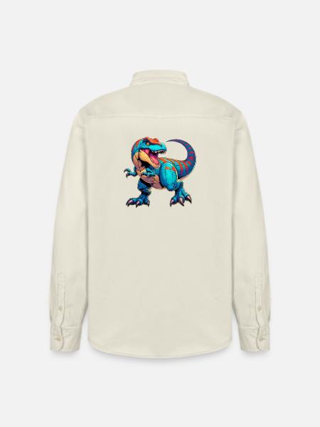 Dinosaur - Relaxed Fit Unisex Organic Shirt by Stanley/Stella - soft Ecru