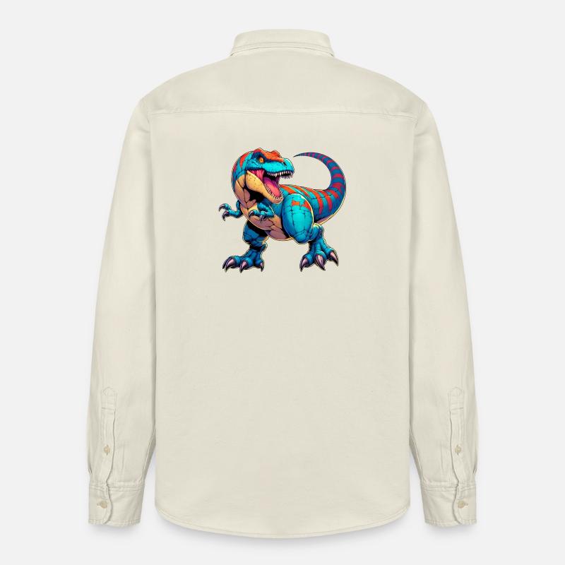 Dinosaur - Relaxed Fit Unisex Organic Shirt by Stanley/Stella - soft Ecru