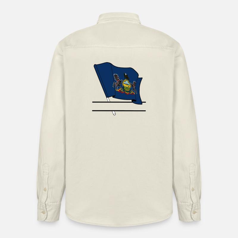 Drapeau Pennsylvanie bannière de texte - Chemise unisexe coupe décontractée bio Stanley/Stella - écru doux