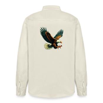 Aigle - Chemise unisexe coupe décontractée bio Stanley/Stella - écru doux - Dos - AI Model Male 178 light (178cm)