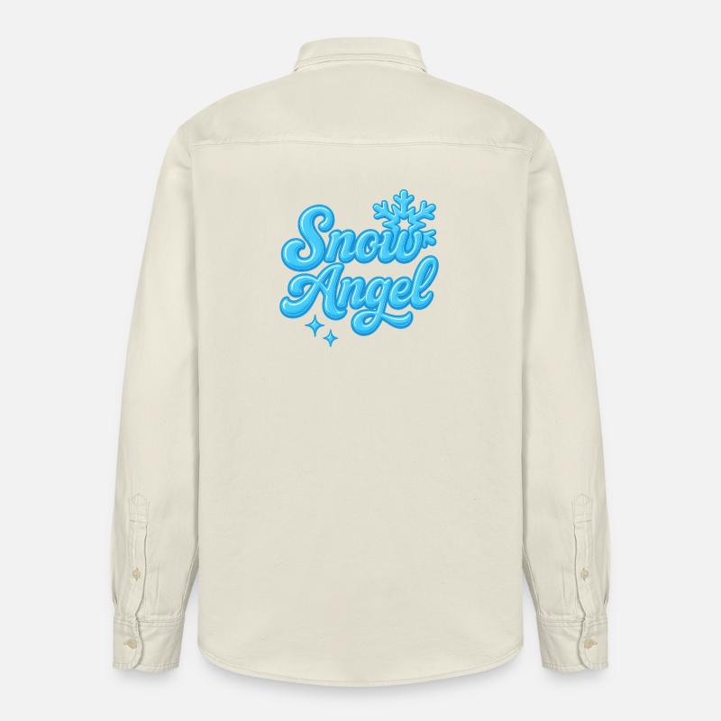 snow angle / y2k statement design  - Relaxed Fit Unisex Organic Hemd von Stanley/Stella - Natur