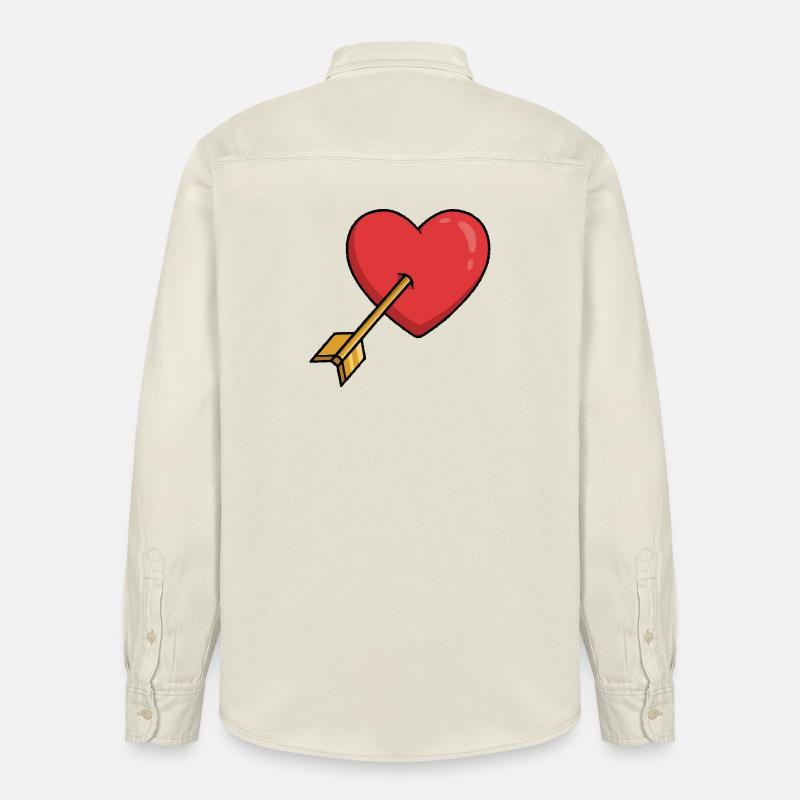 Flèche d’amour du cœur - Chemise unisexe coupe décontractée bio Stanley/Stella - écru doux