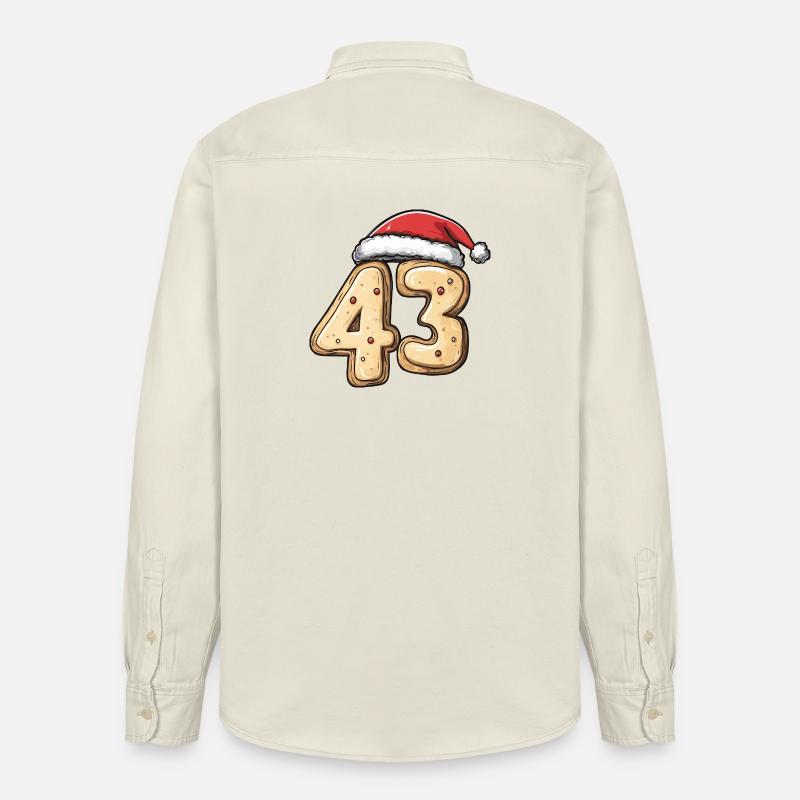 Biscuit de Noël à 43 chiffres - Chemise unisexe coupe décontractée bio Stanley/Stella - écru doux