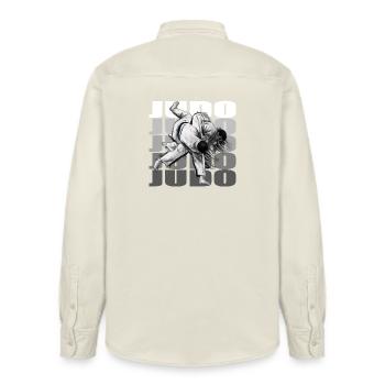 Judo - Relaxed Fit Unisex Organic Hemd von Stanley/Stella - Natur - Hinten - AI Model Male 178 light (178cm)