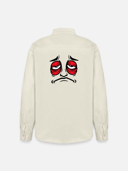 Grumpy sad disappointed face funny - Relaxed Fit Unisex Organic Shirt by Stanley/Stella - soft Ecru