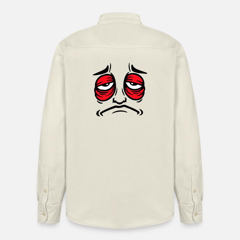 Grumpy sad disappointed face funny - Relaxed Fit Unisex Organic Shirt by Stanley/Stella - soft Ecru