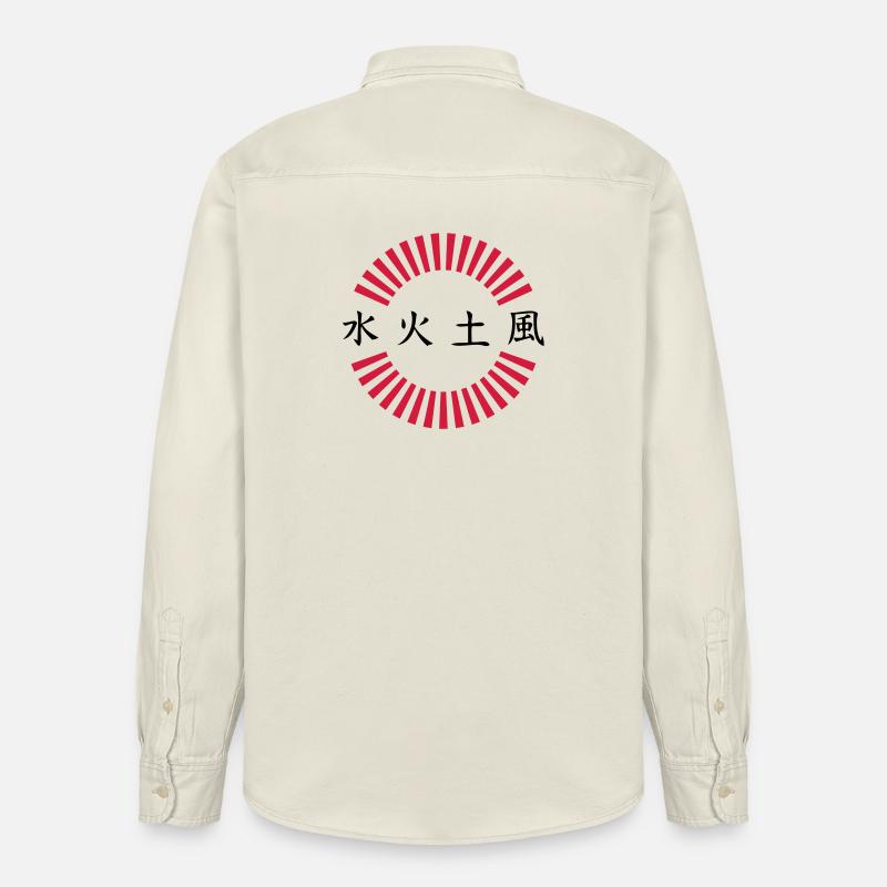 Japon caractères feu terre eau vent - Chemise unisexe coupe décontractée bio Stanley/Stella - écru doux