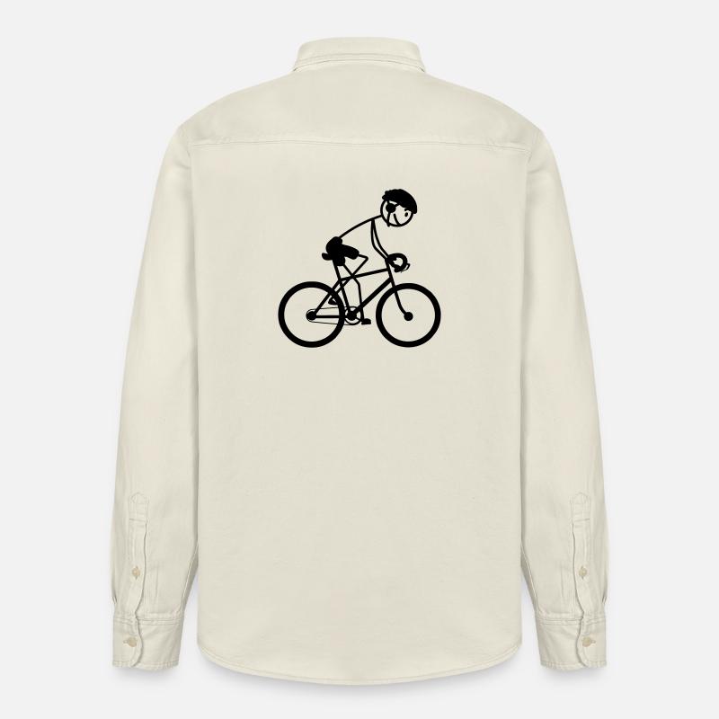 Jung oder Mann auf dem Fahrrad - Relaxed Fit Unisex Organic Hemd von Stanley/Stella - Natur