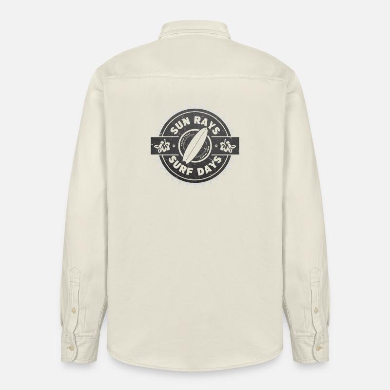 Surf Retro Surfer Conception graphique - Chemise unisexe coupe décontractée bio Stanley/Stella - écru doux