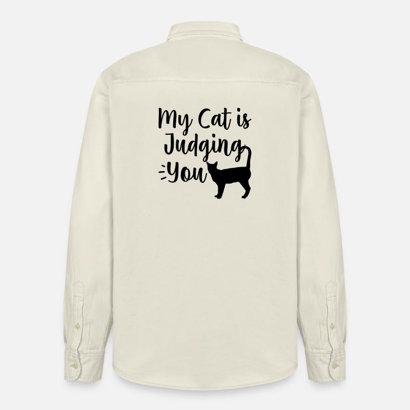 Drôle de chat - Chemise unisexe coupe décontractée bio Stanley/Stella - écru doux