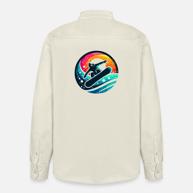 Vibrations de l'Évolution du Snowboard - Chemise unisexe coupe décontractée bio Stanley/Stella - écru doux