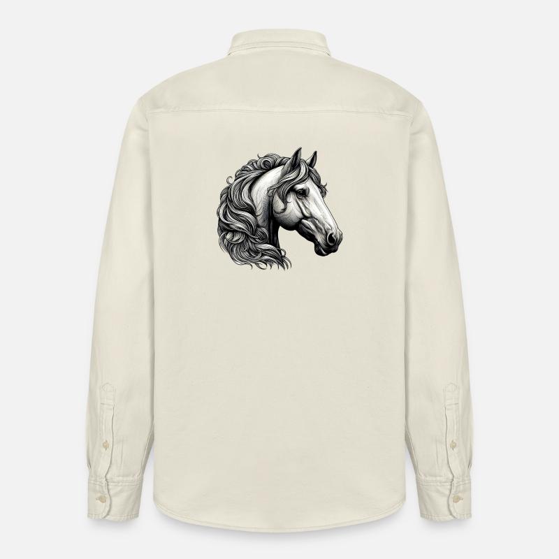 Cheval - Chemise unisexe coupe décontractée bio Stanley/Stella - écru doux