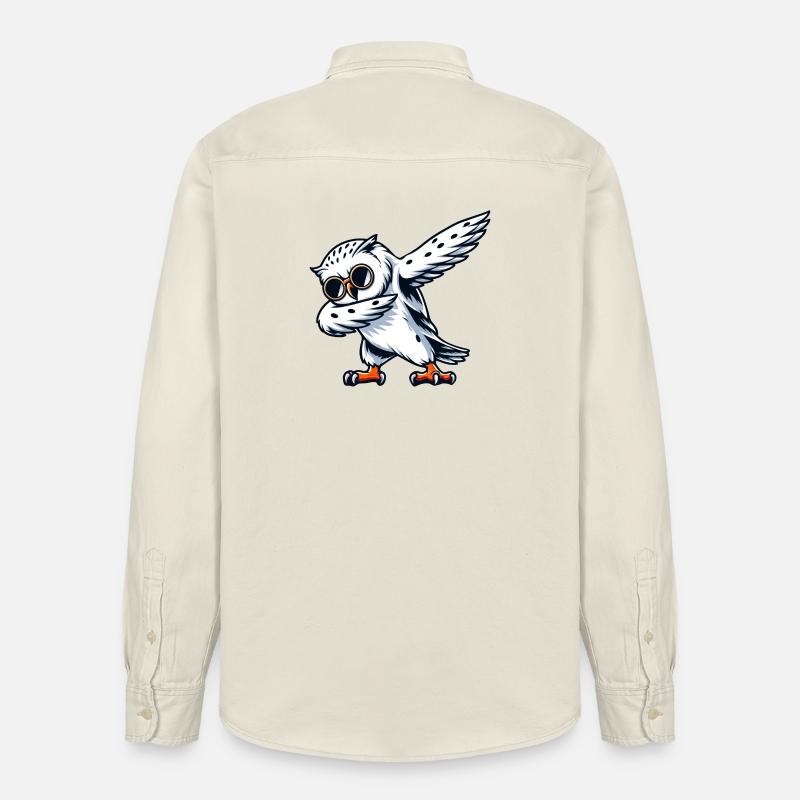 Coole Schneeeule Dabbing Pose - Relaxed Fit Unisex Organic Hemd von Stanley/Stella - Natur