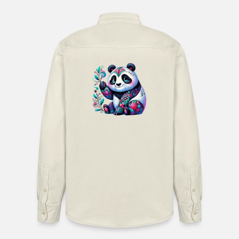 Panda - Chemise unisexe coupe décontractée bio Stanley/Stella - écru doux