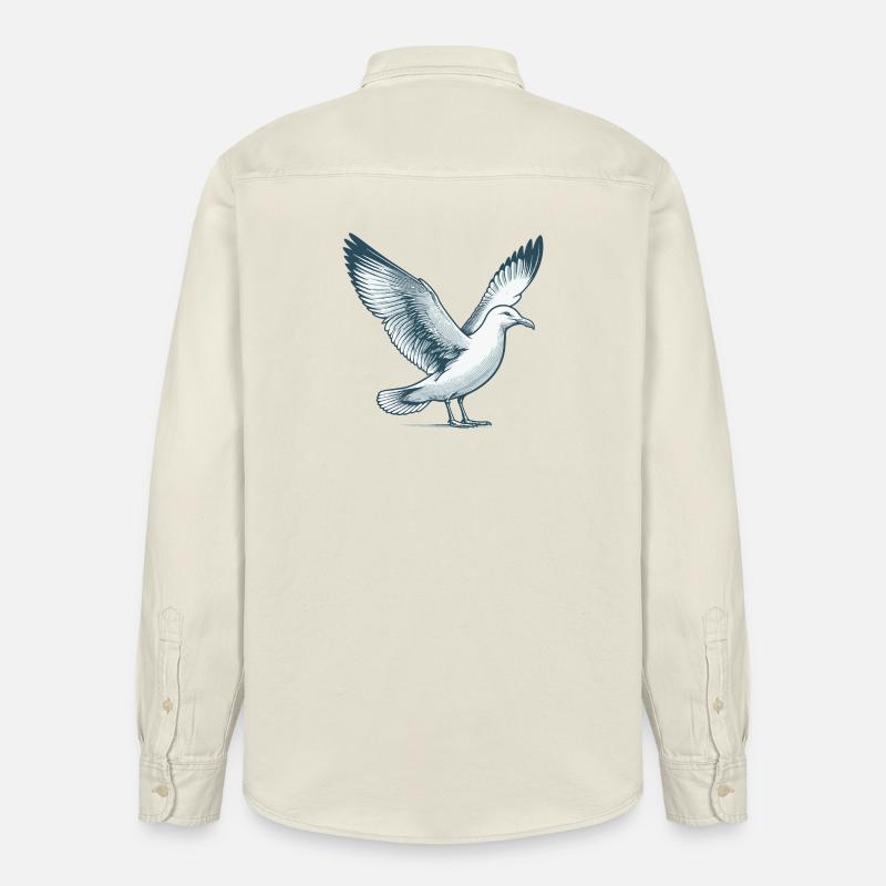 Möwe - Relaxed Fit Unisex Organic Hemd von Stanley/Stella - Natur