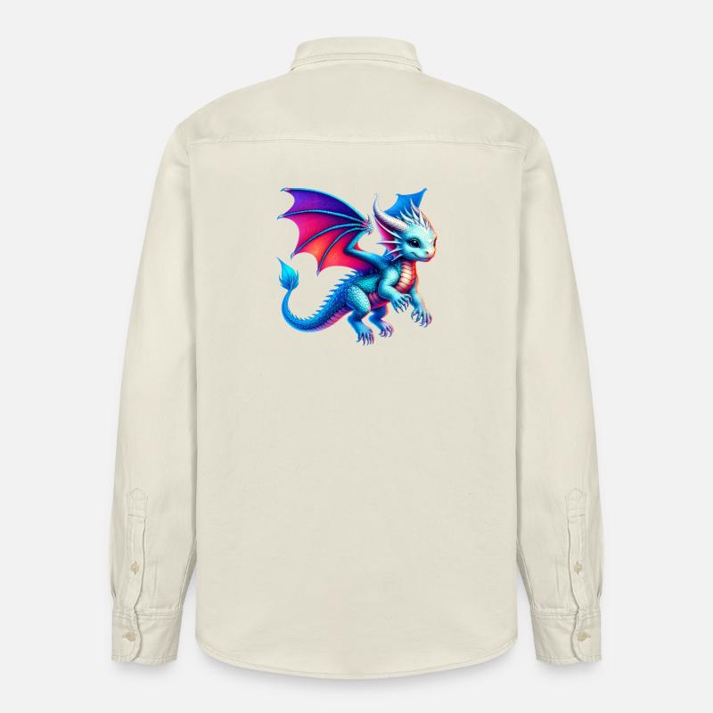 Drache - Relaxed Fit Unisex Organic Hemd von Stanley/Stella - Natur