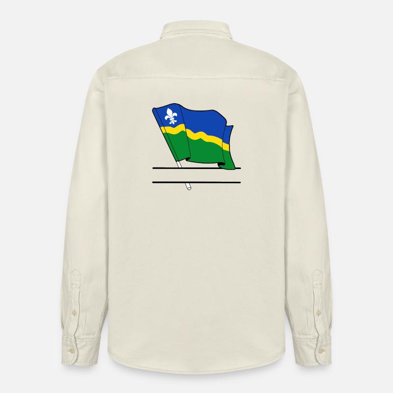 Drapeau Flevoland bannière de texte - Chemise unisexe coupe décontractée bio Stanley/Stella - écru doux
