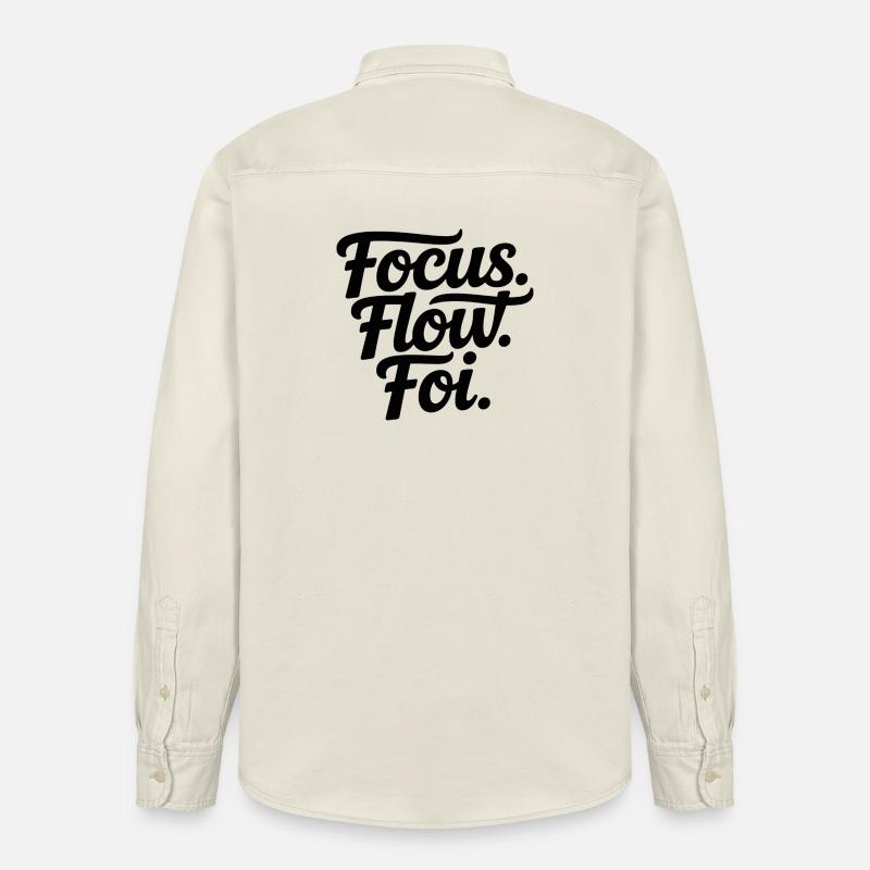 Focus Flow Fly Script - Chemise unisexe coupe décontractée bio Stanley/Stella - écru doux