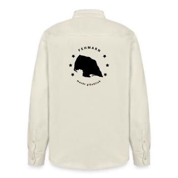 Fehmarn - Insel Ostsee Maritim Nordsee Meer - Relaxed Fit Unisex Organic Hemd von Stanley/Stella - Natur - Hinten - AI Model Male 178 light (178cm)