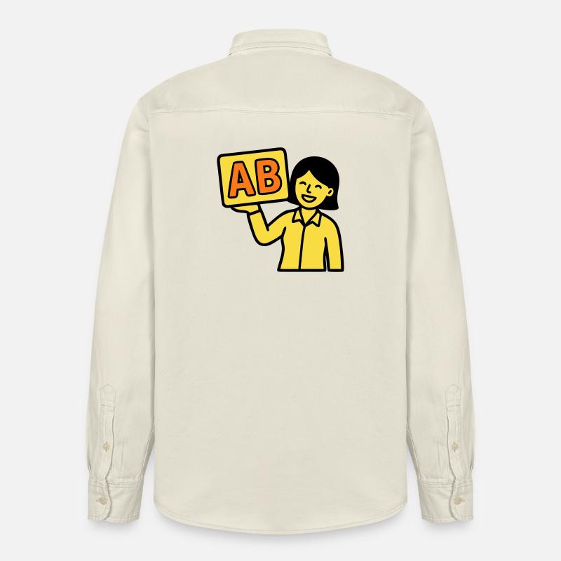 Lehrerin Grundschule ABC Vektor - Relaxed Fit Unisex Organic Hemd von Stanley/Stella - Natur