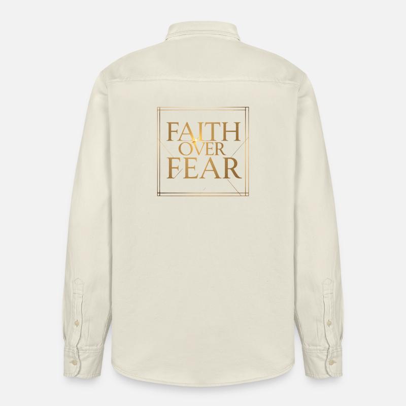 Glaube statt Angst - Relaxed Fit Unisex Organic Hemd von Stanley/Stella - Natur