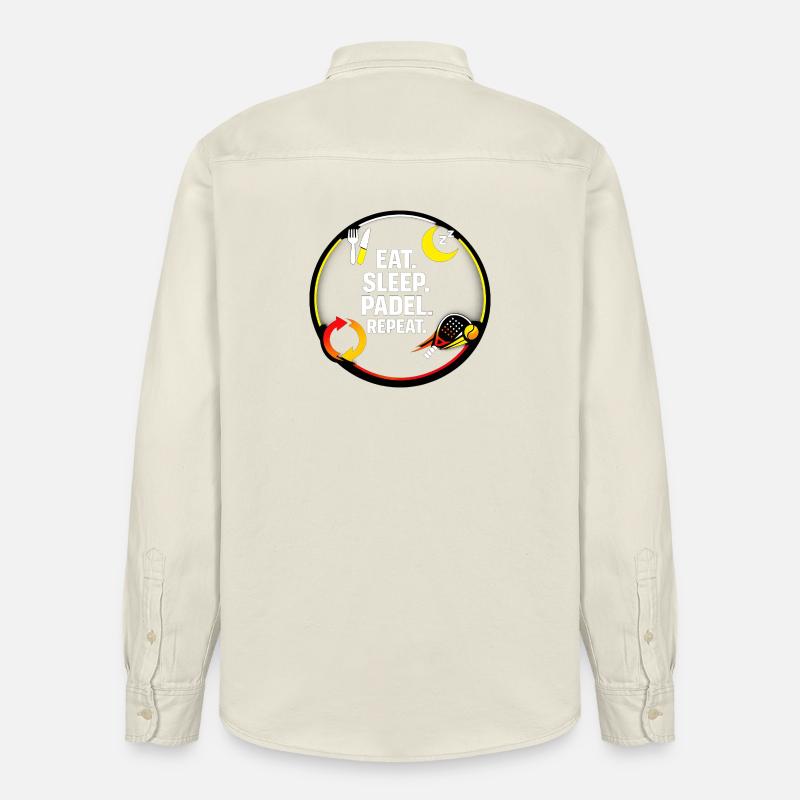 Eat Sleep Padel Repeat - Relaxed Fit Unisex Organic Hemd von Stanley/Stella - Natur