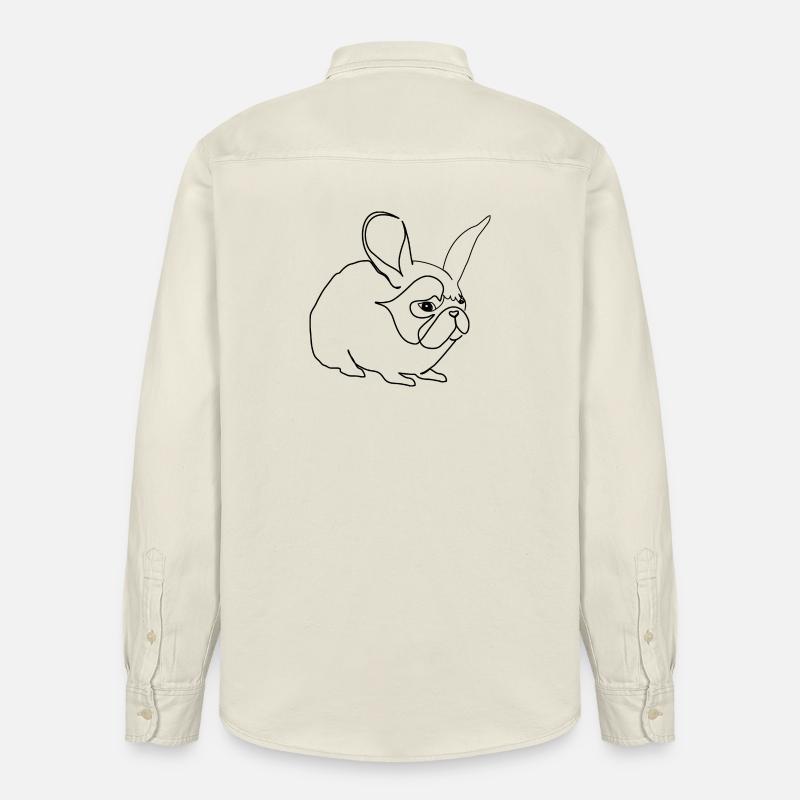 Mops Hase Pug Rabbit - Relaxed Fit Unisex Organic Hemd von Stanley/Stella - Natur