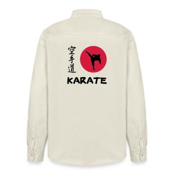 Karate - Relaxed Fit Unisex Organic Hemd von Stanley/Stella - Natur - Hinten - AI Model Male 178 light (178cm)