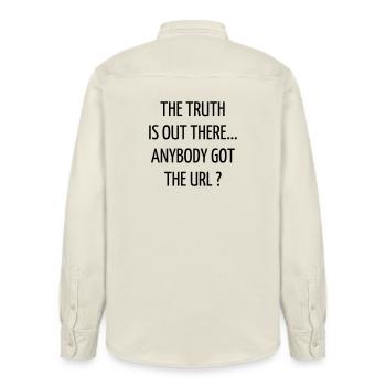 Quote / Gaming / Geek / Gamer / Computer / Game - Relaxed Fit Unisex Organic Shirt by Stanley/Stella - soft Ecru - Back - AI Model Male 178 light (178cm)