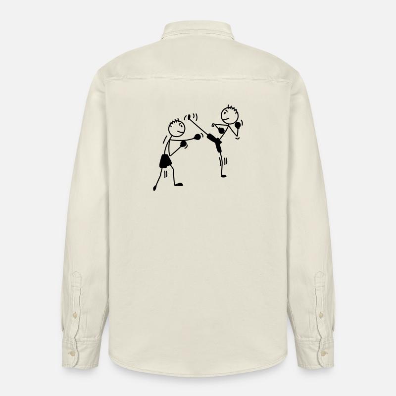 Kickboxen High Kick und Schläge - Relaxed Fit Unisex Organic Hemd von Stanley/Stella - Natur