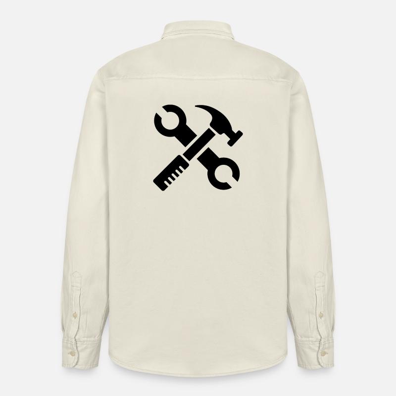 werkzeug tools symbol geschenk tischler Handwerker - Relaxed Fit Unisex Organic Hemd von Stanley/Stella - Natur