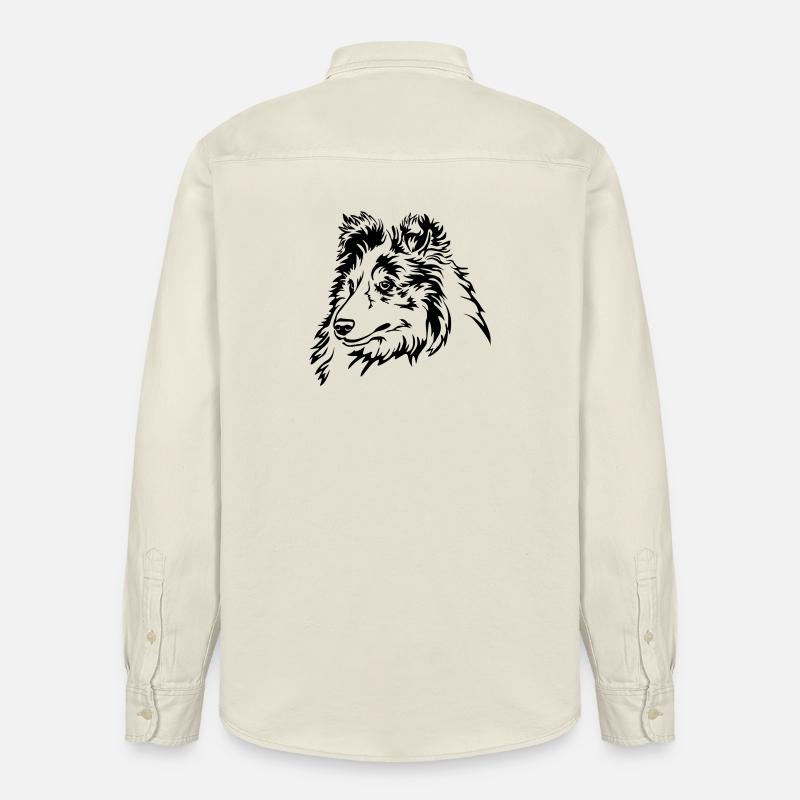 Sheltie Kopf - Relaxed Fit Unisex Organic Hemd von Stanley/Stella - Natur