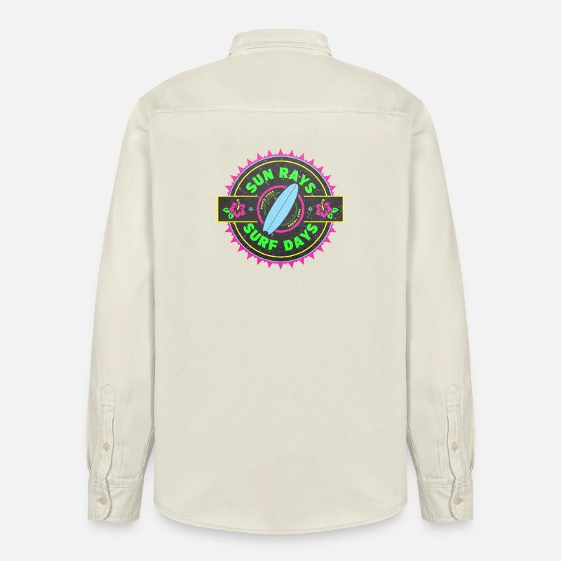 Surf Retro Surfer Conception graphique - Chemise unisexe coupe décontractée bio Stanley/Stella - écru doux