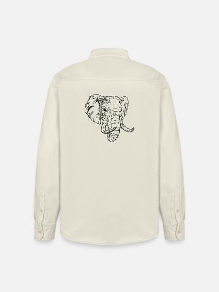 Elephant - Relaxed Fit Unisex Organic Shirt by Stanley/Stella - soft Ecru