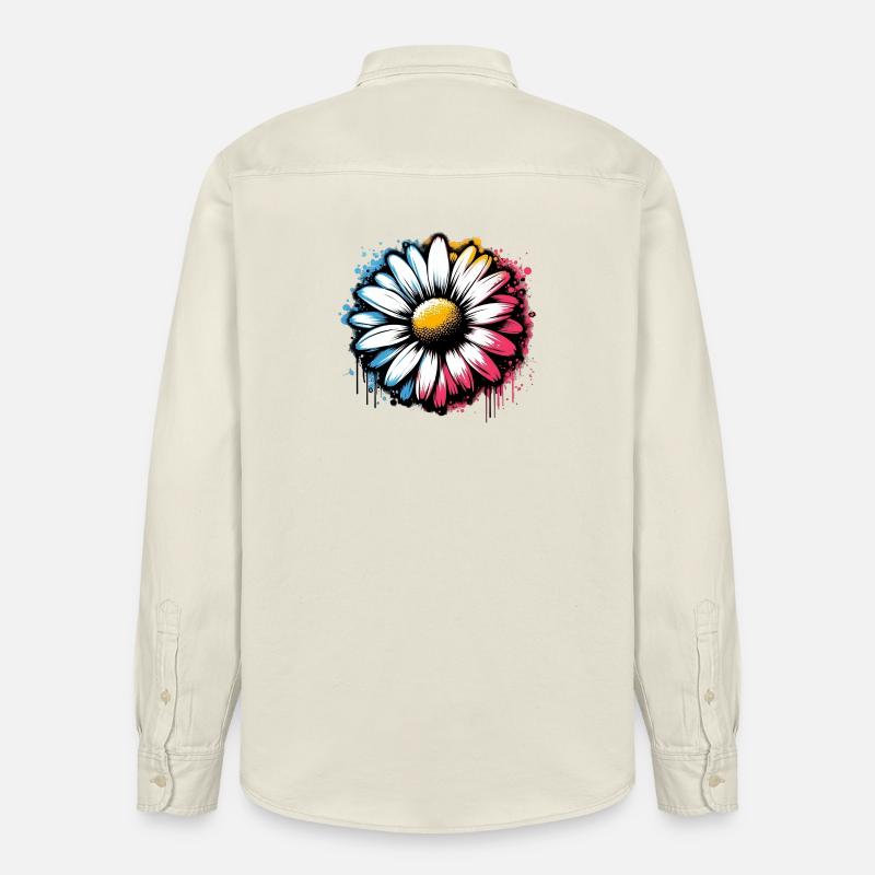 Gänseblümchen - Relaxed Fit Unisex Organic Hemd von Stanley/Stella - Natur