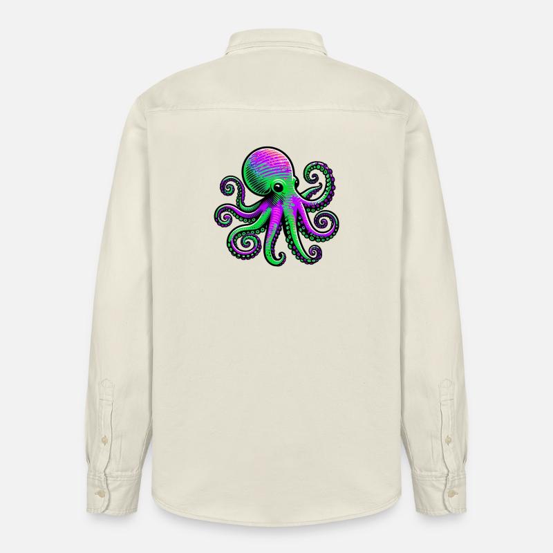 Krake - Relaxed Fit Unisex Organic Hemd von Stanley/Stella - Natur